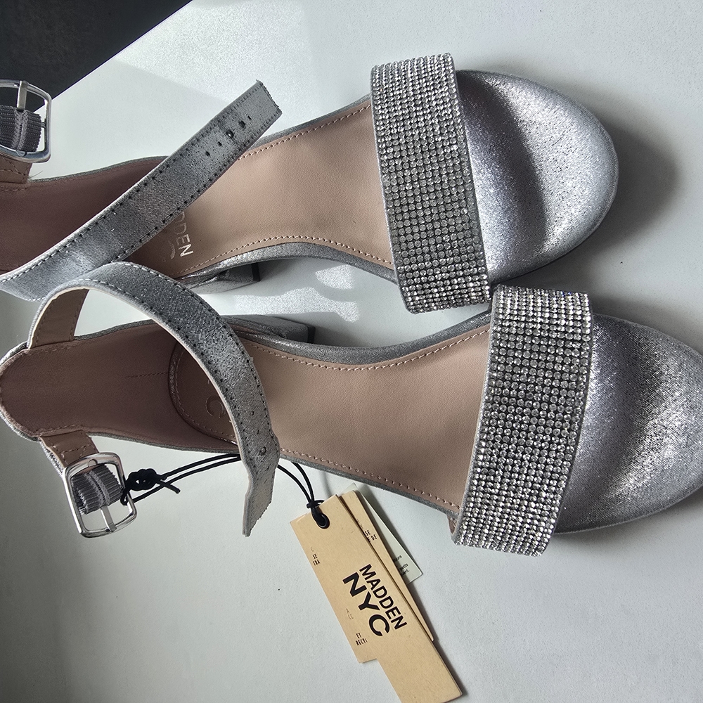 Steve Madden Silver Rhinestone Heels